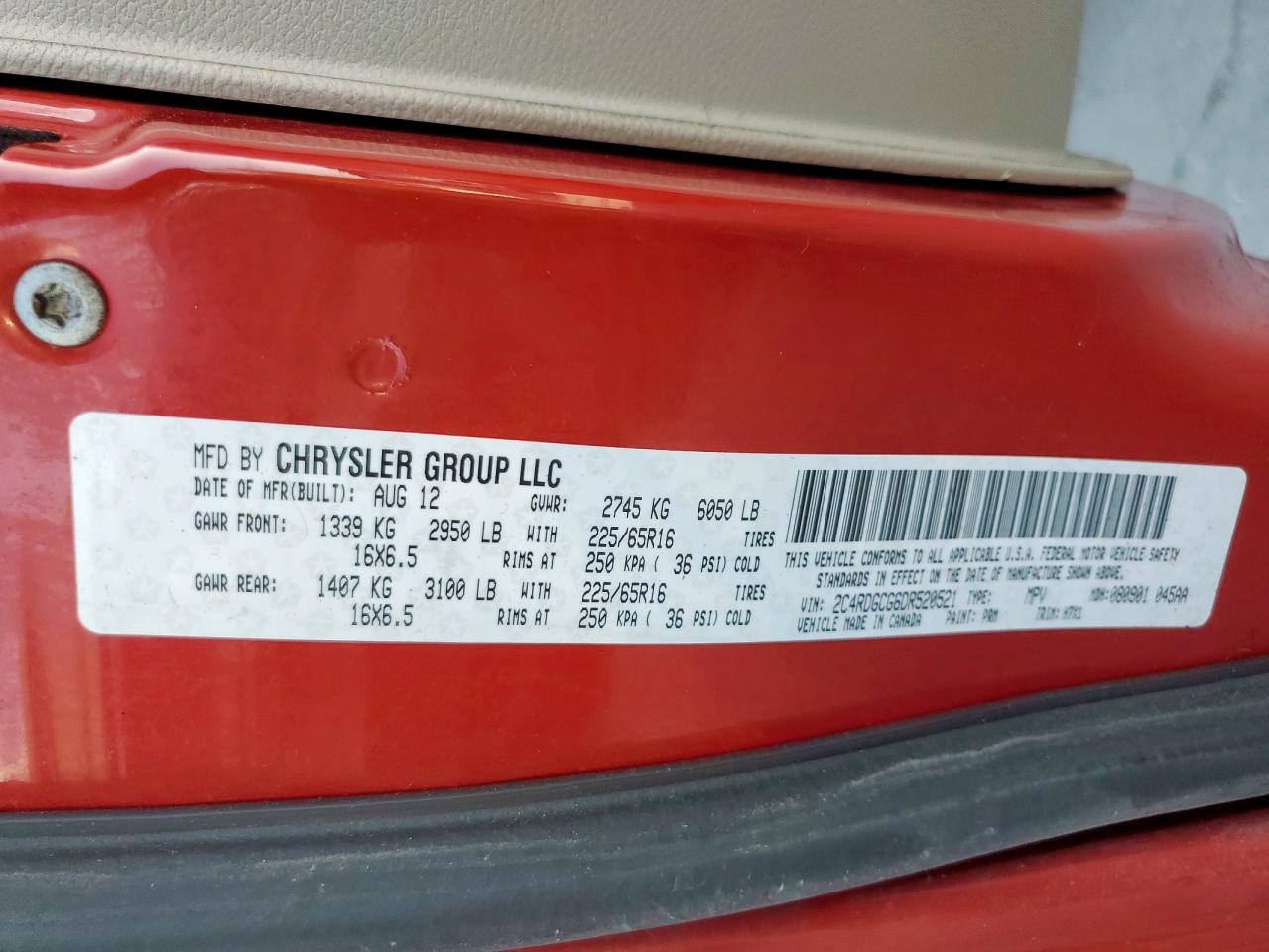 2013 Dodge Grand Caravan Sxt VIN: 2C4RDGCG6DR520521 Lot: 82344525