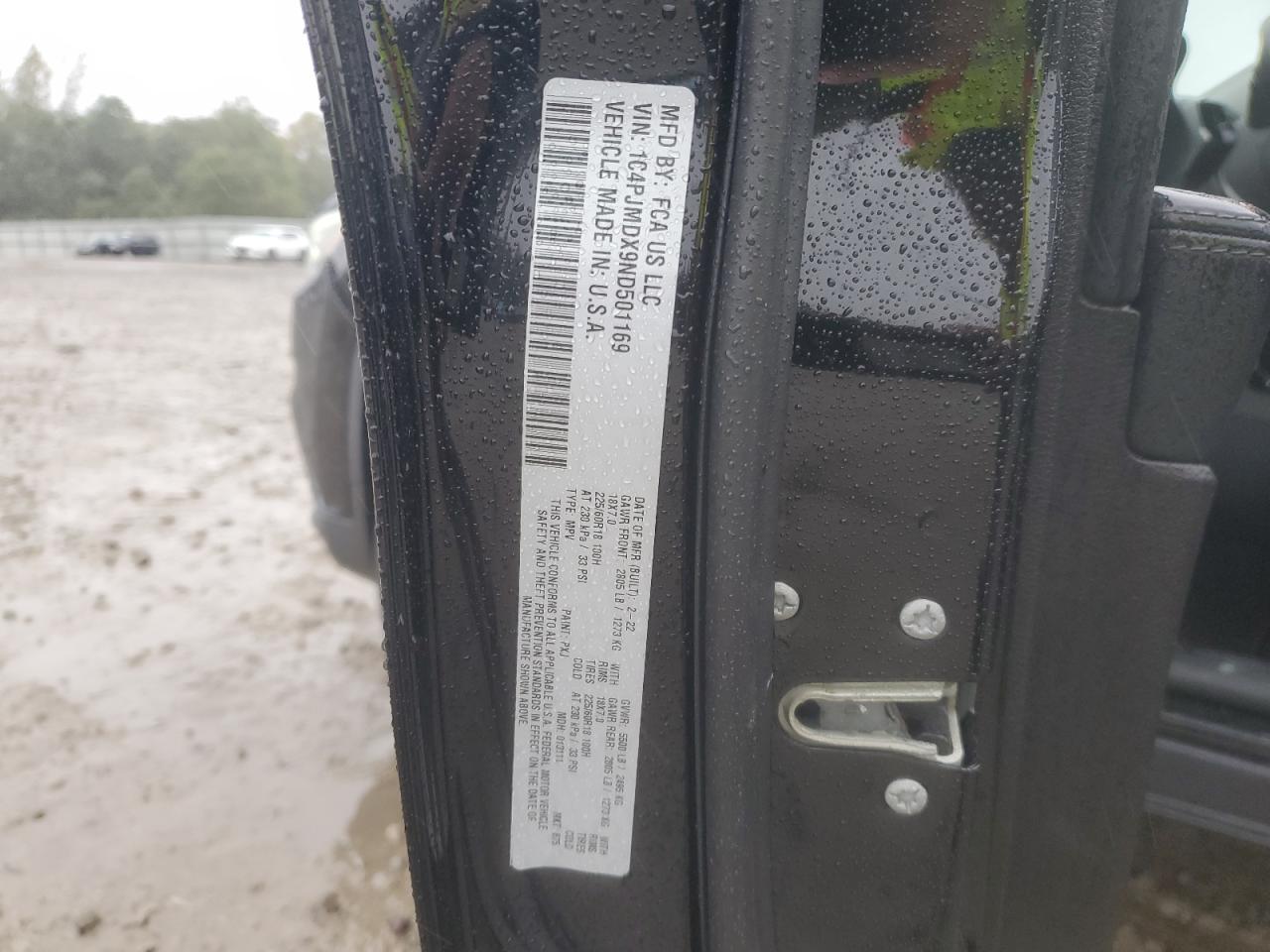 2022 Jeep Cherokee Limited VIN: 1C4PJMDX9ND501169 Lot: 86161205