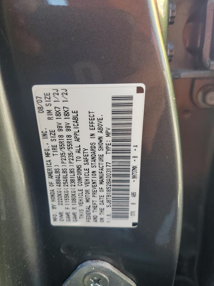 2008 Acura Rdx Technology VIN: 5J8TB18528A003177 Lot: 86142315