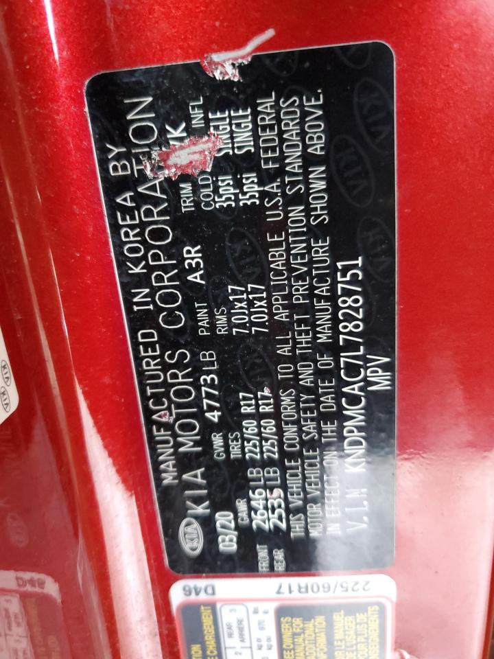 2020 Kia Sportage Lx VIN: KNDPMCAC7L7828751 Lot: 85372765