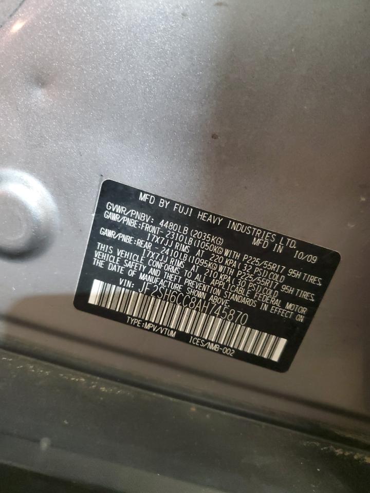 2010 Subaru Forester 2.5X Premium VIN: JF2SH6CC8AH745870 Lot: 84415175