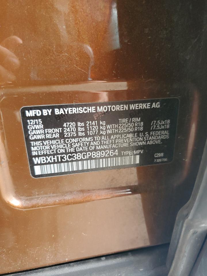 2016 BMW X1 xDrive28I VIN: WBXHT3C38GP889264 Lot: 89476515