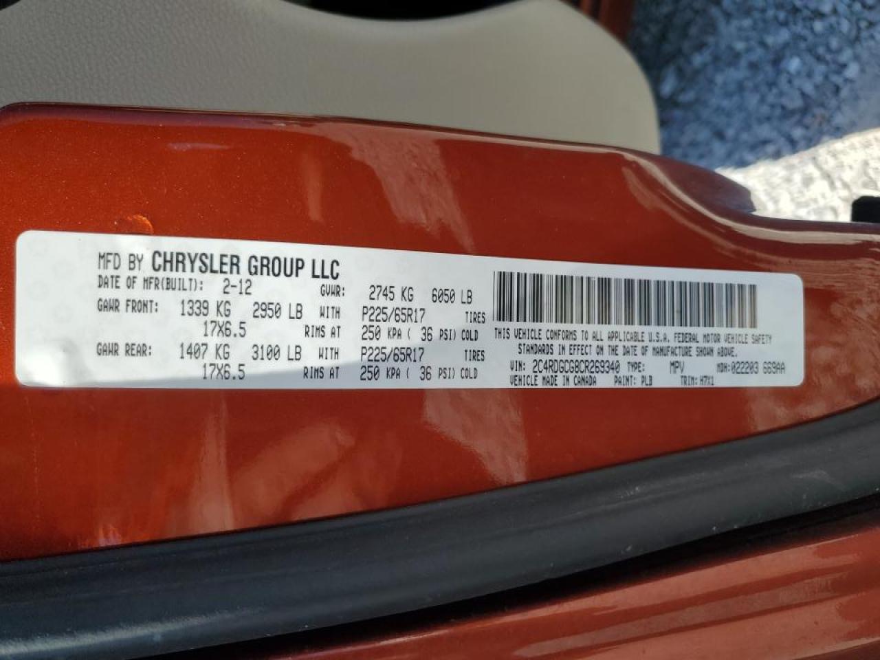 2012 Dodge Grand Caravan Sxt VIN: 2C4RDGCG8CR269340 Lot: 84543145