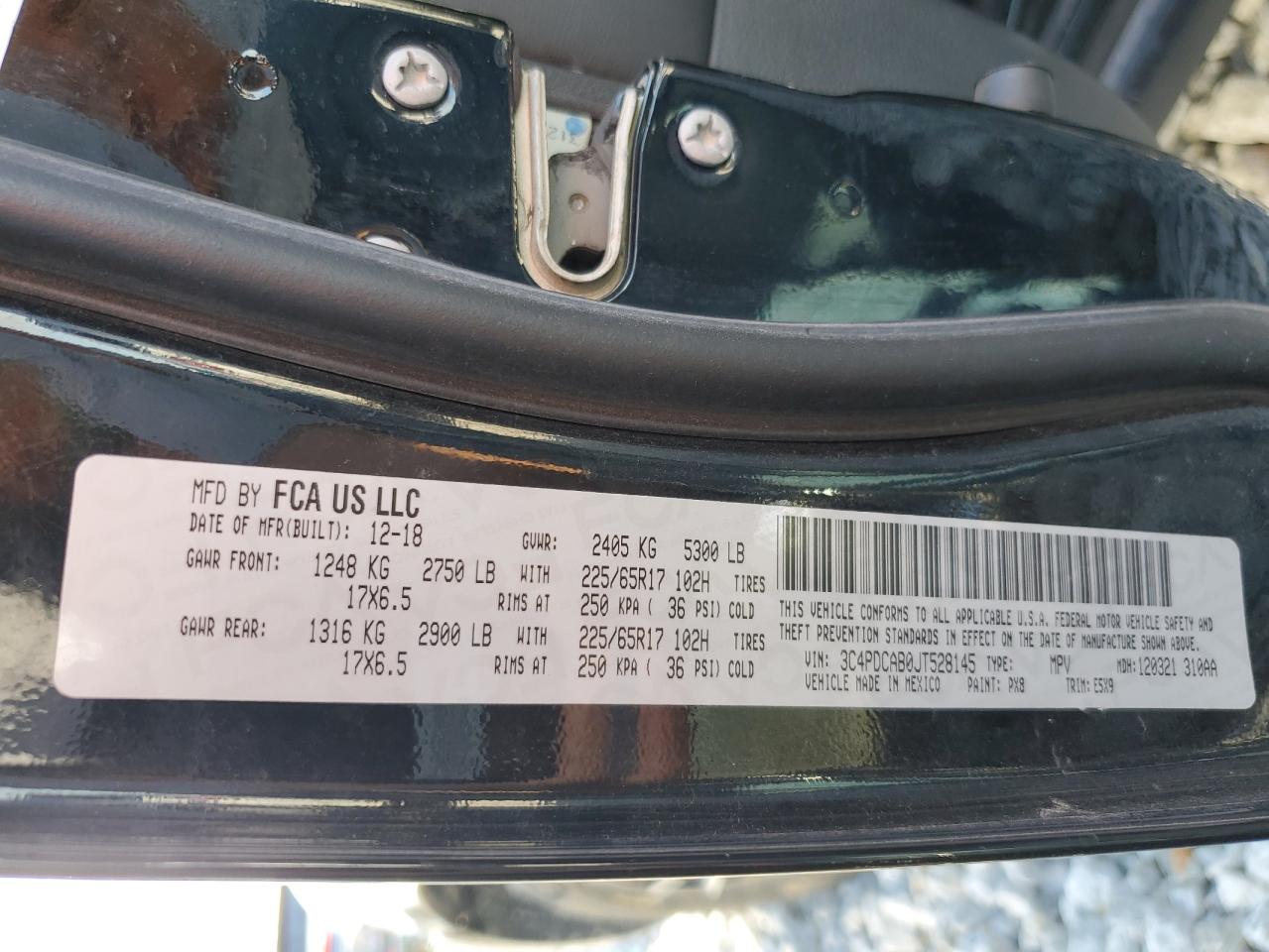 2018 Dodge Journey Se VIN: 3C4PDCAB0JT528145 Lot: 81776645