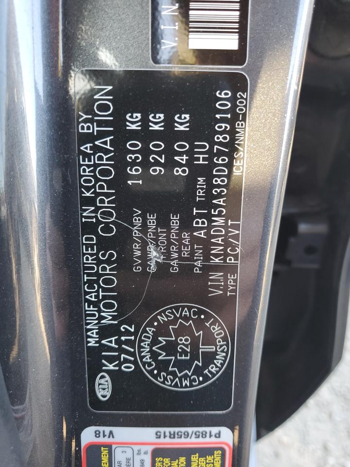 2013 Kia Rio Lx VIN: KNADM5A38D6789106 Lot: 84483365