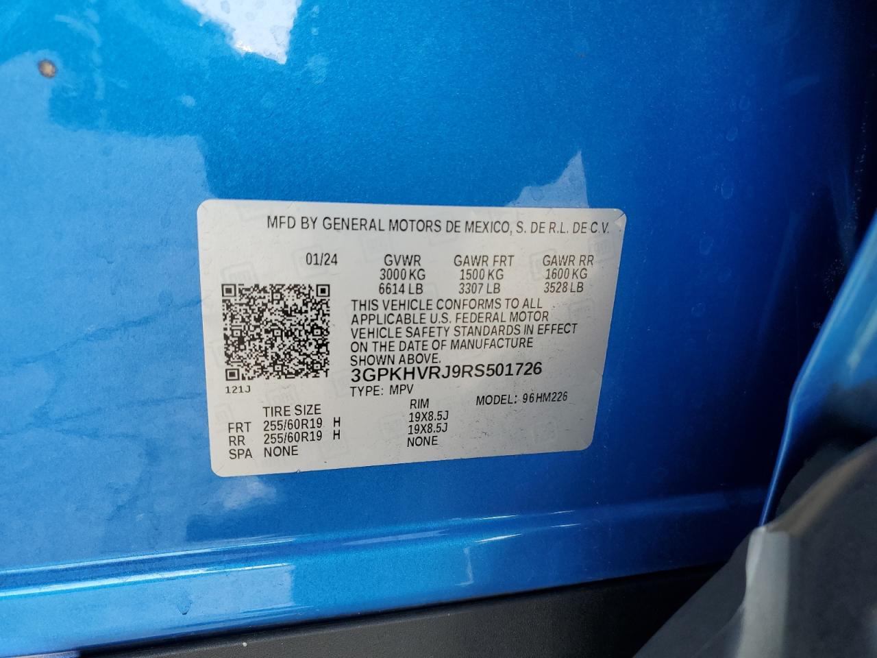 2024 Honda Prologue Ex VIN: 3GPKHVRJ9RS501726 Lot: 90318685