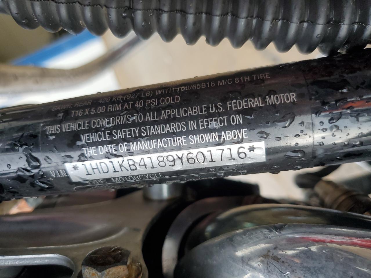 2009 Harley-Davidson Flhx VIN: 1HD1KB4189Y601716 Lot: 90016655