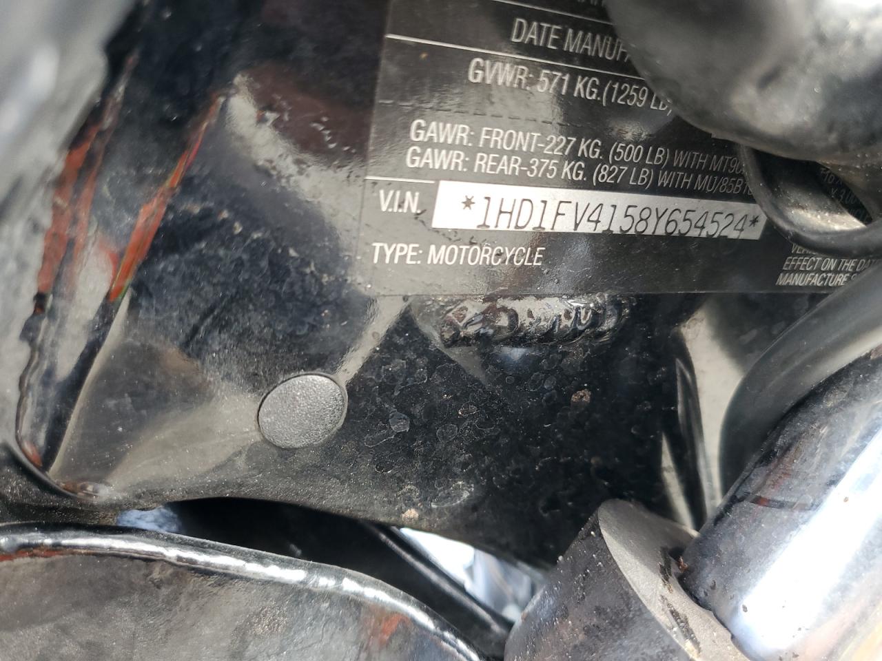 2008 Harley-Davidson Flht VIN: 1HD1FV4158Y654524 Lot: 90580465