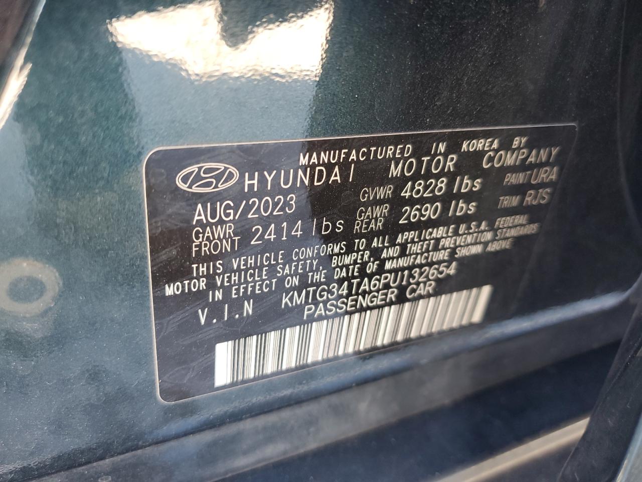 2023 Genesis G70 Base VIN: KMTG34TA6PU132654 Lot: 82517845