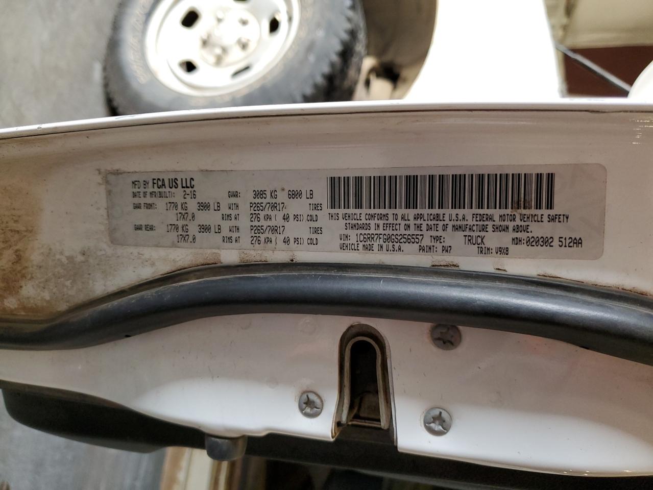 2016 Ram 1500 St VIN: 1C6RR7FG0GS256557 Lot: 85507445