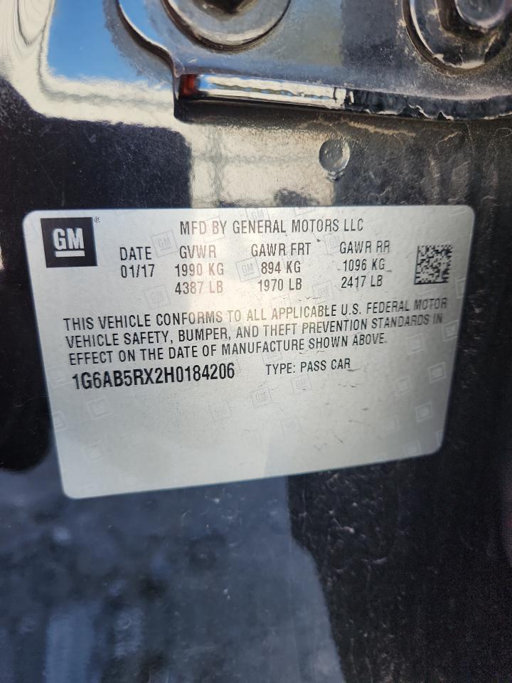 2017 Cadillac Ats Luxury VIN: 1G6AB5RX2H0184206 Lot: 85688125