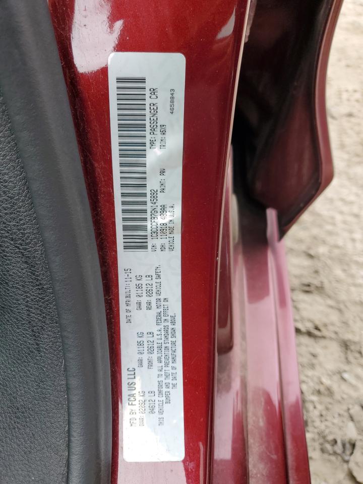 2016 Chrysler 200 Lx VIN: 1C3CCCFB7GN145892 Lot: 86885105