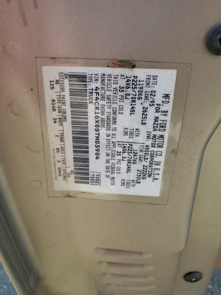 1995 Mazda B4000 Cab Plus VIN: 4F4CR16X0STM03904 Lot: 86443695