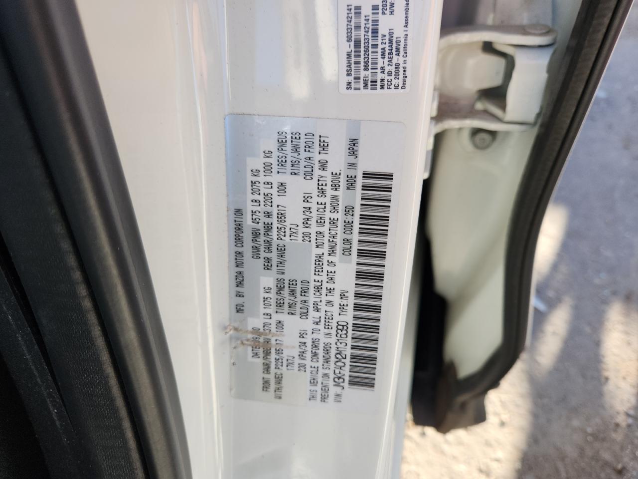 2021 Mazda Cx-5 Touring VIN: JM3KFACM2M1316390 Lot: 82625505