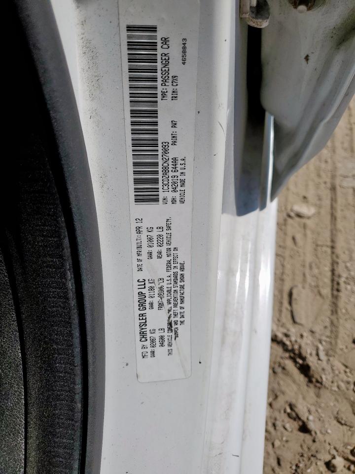 2012 Dodge Avenger Se VIN: 1C3CDZAB8CN270093 Lot: 85117045