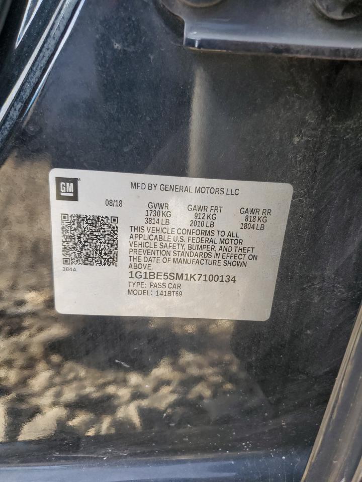 2019 Chevrolet Cruze Lt VIN: 1G1BE5SM1K7100134 Lot: 84522015