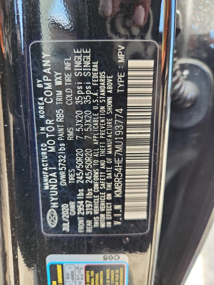 2021 Hyundai Palisade Limited VIN: KM8R54HE7MU193774 Lot: 83863675