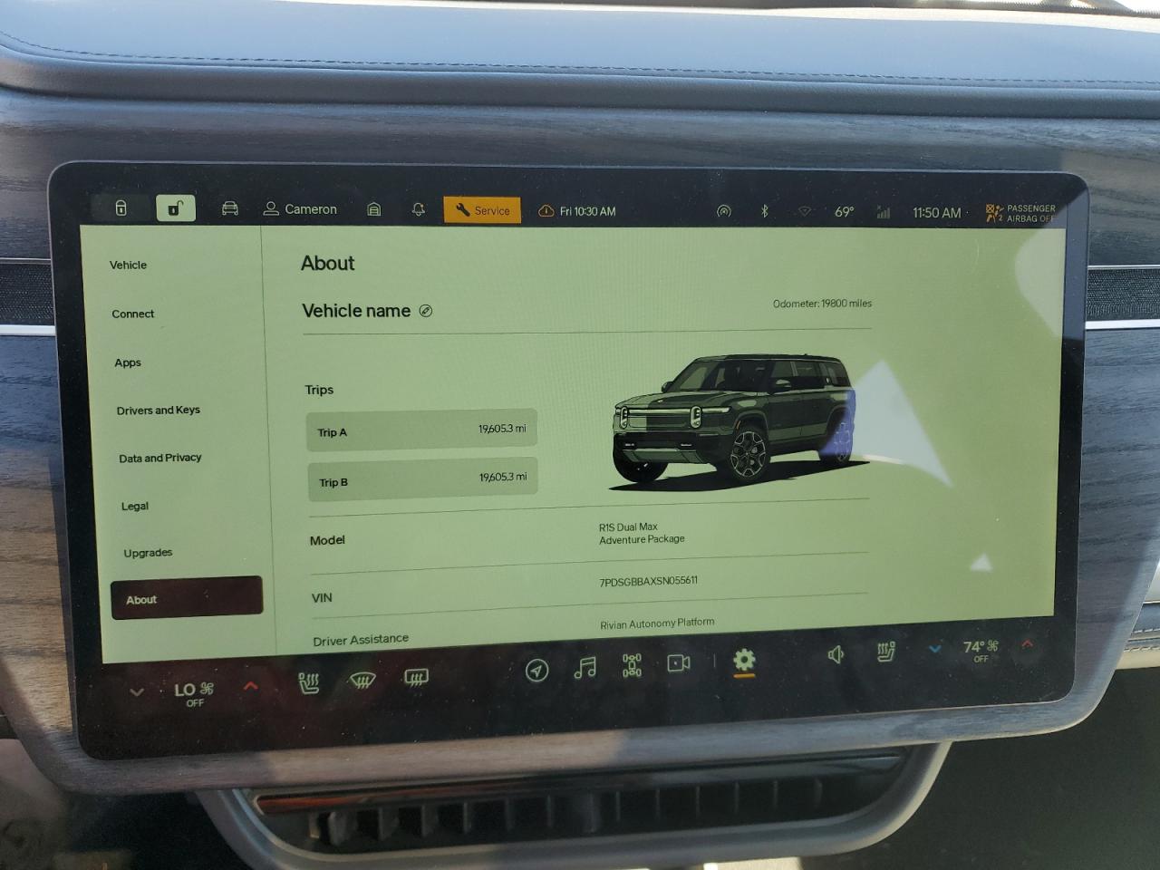 2025 Rivian R1S Adventure VIN: 7PDSGBBAXSN055611 Lot: 85348445