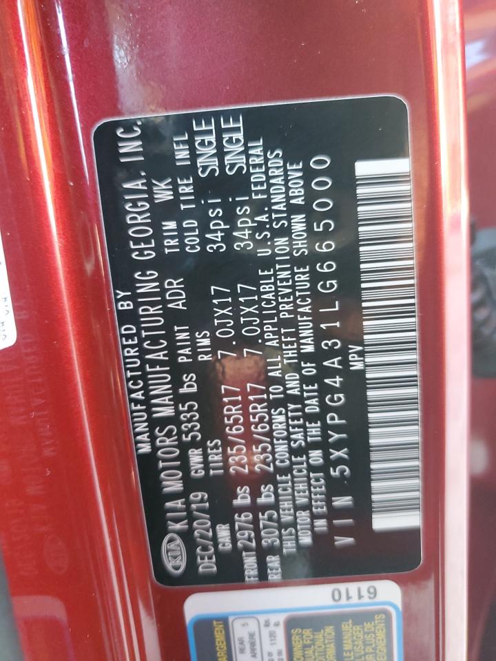 2020 Kia Sorento L VIN: 5XYPG4A31LG665000 Lot: 86433985
