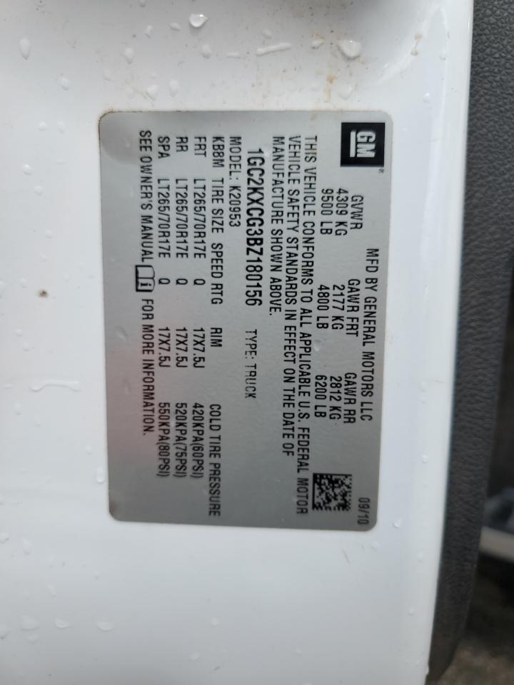 2011 Chevrolet Silverado K2500 Heavy Duty Lt VIN: 1GC2KXCG3BZ180156 Lot: 85715275