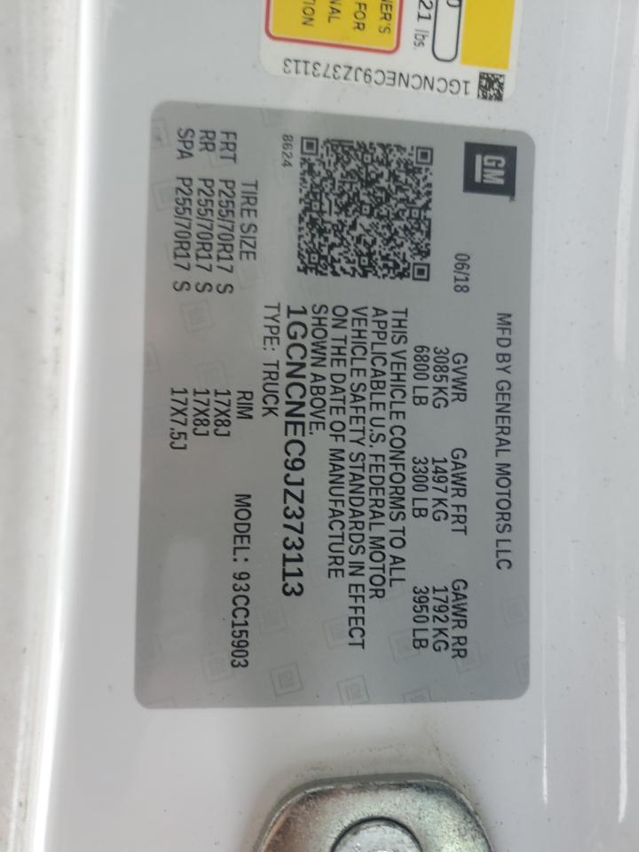 2018 Chevrolet Silverado C1500 VIN: 1GCNCNEC9JZ373113 Lot: 85344095