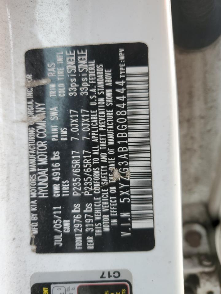 2011 Hyundai Santa Fe Gls VIN: 5XYZG3AB1BG084444 Lot: 86159525