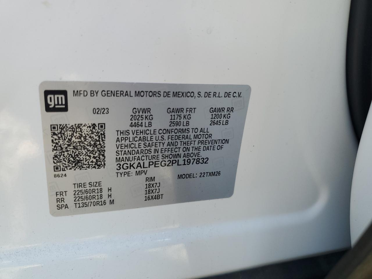 2023 GMC Terrain Slt VIN: 3GKALPEG2PL197832 Lot: 86687655