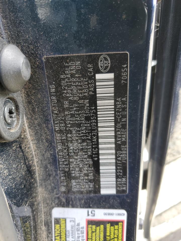 2020 Toyota Camry Le VIN: 4T1C11AK3LU995754 Lot: 82142855