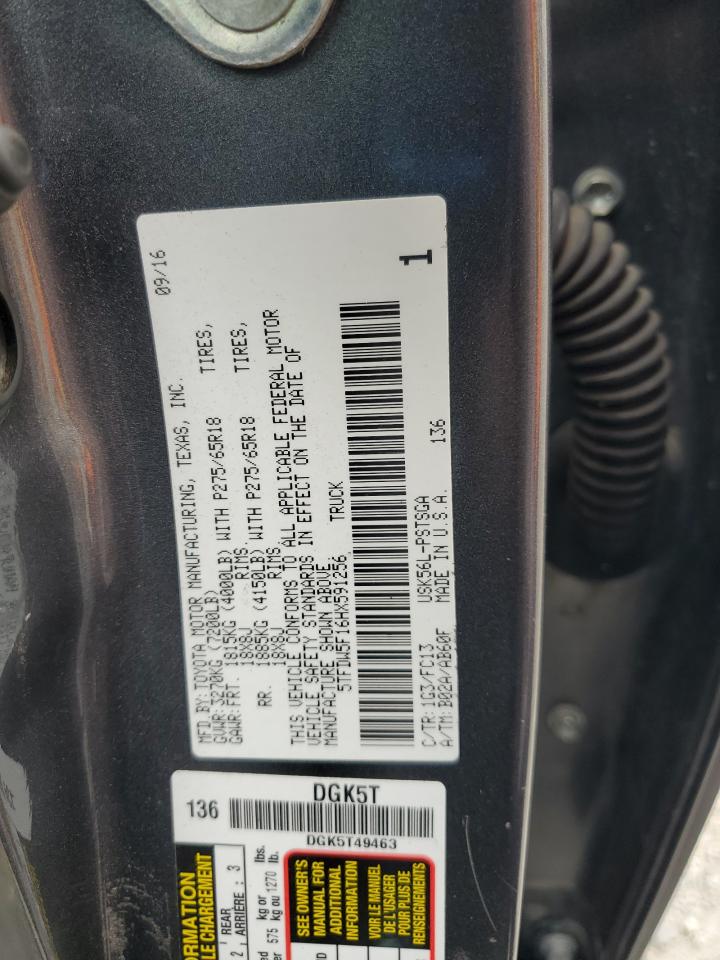 2017 Toyota Tundra Crewmax Sr5 VIN: 5TFDW5F16HX591256 Lot: 84607985