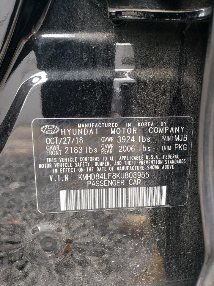 2019 Hyundai Elantra Sel VIN: KMHD84LF8KU803955 Lot: 86463765