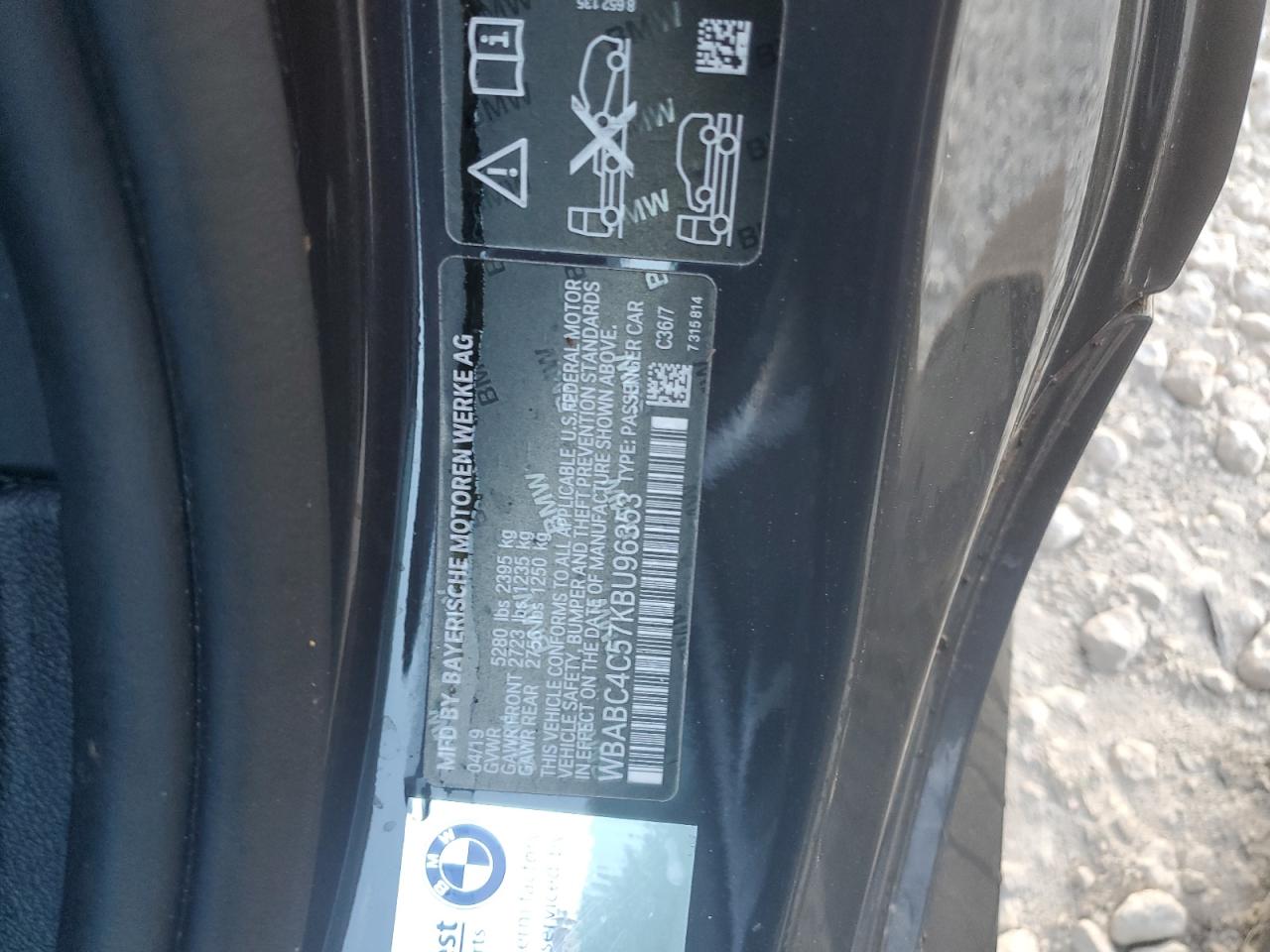 2019 BMW M850Xi VIN: WBABC4C57KBU96353 Lot: 85331355