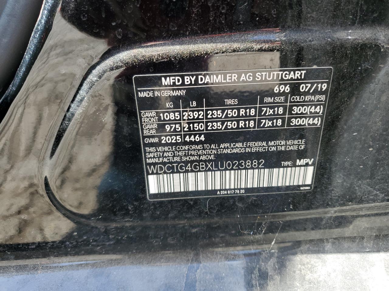 2020 Mercedes-Benz Gla 250 4Matic VIN: WDCTG4GBXLU023882 Lot: 85687065