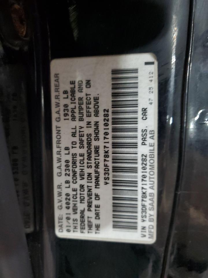 2001 Saab 9-3 Se VIN: YS3DF78K717010282 Lot: 84021875