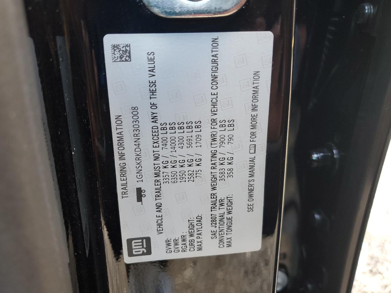 2025 Chevrolet Tahoe K1500 Premier VIN: 1GNS6SRD0SR339985 Lot: 85108975