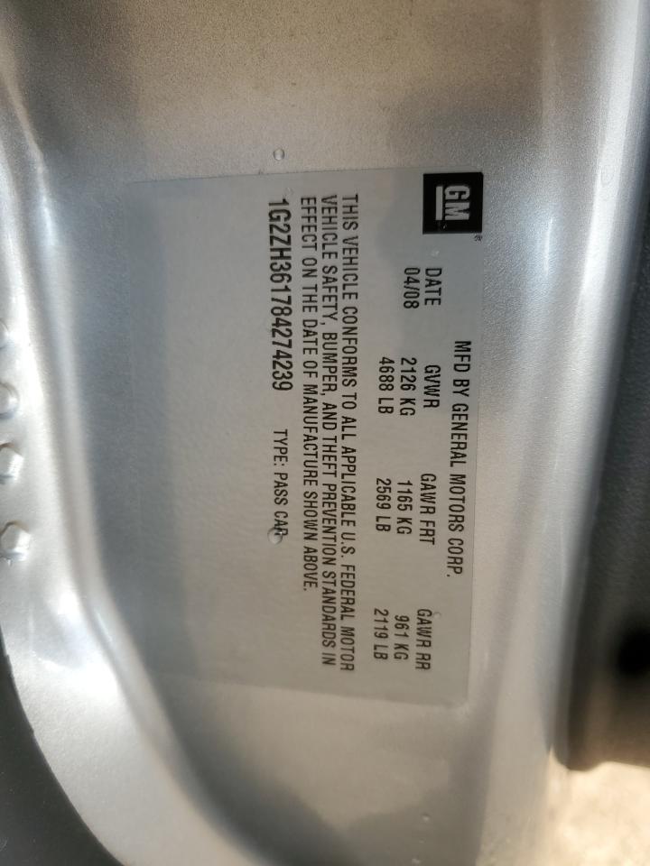 2008 Pontiac G6 Gt VIN: 1G2ZH361784274239 Lot: 86673405