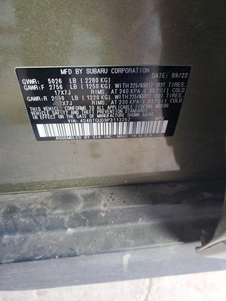 2023 Subaru Outback Wilderness VIN: 4S4BTGUD9P3113262 Lot: 82224775