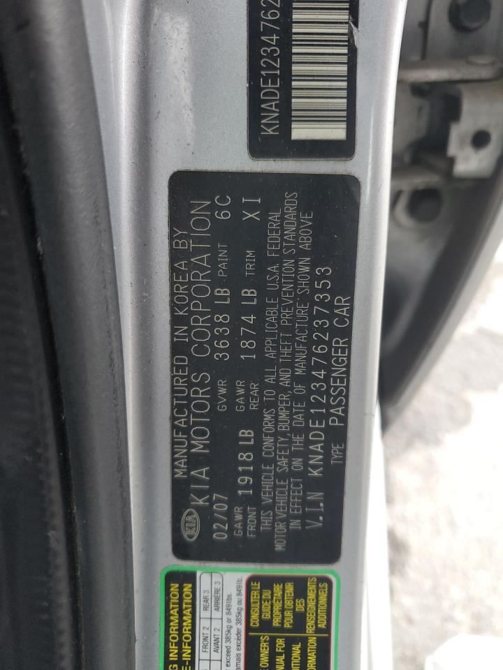 2007 Kia Rio Base VIN: KNADE123476237353 Lot: 90583245