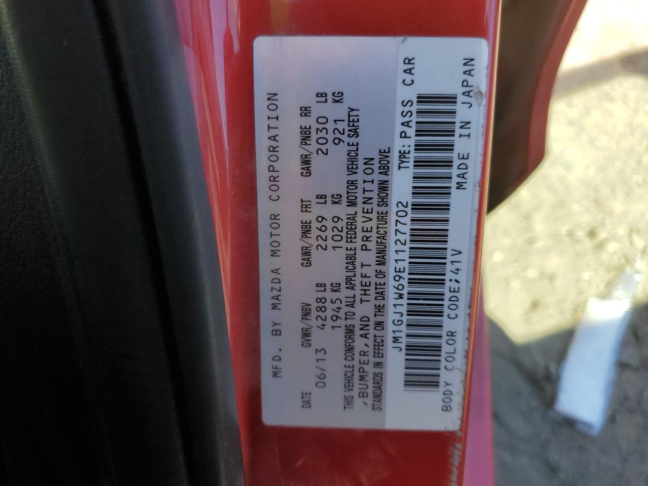 2014 Mazda 6 Grand Touring VIN: JM1GJ1W69E1127702 Lot: 89460435