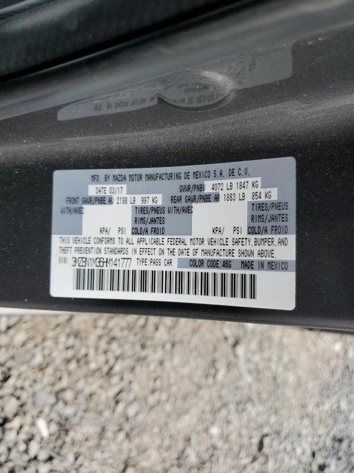 2017 Mazda 3 Grand Touring VIN: 3MZBN1M36HM141777 Lot: 89930305