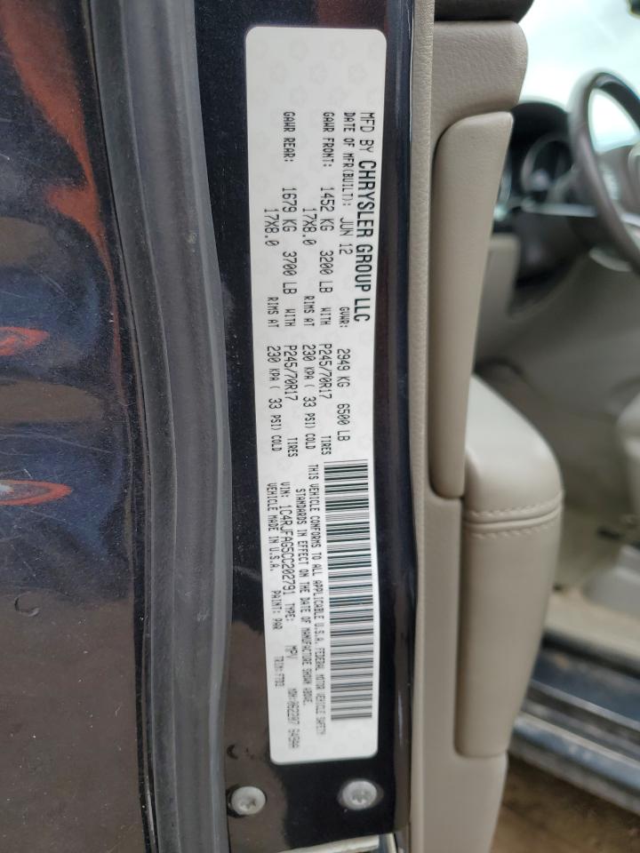 2012 Jeep Grnd Chero VIN: 1C4RJFAG5CC202791 Lot: 86040175