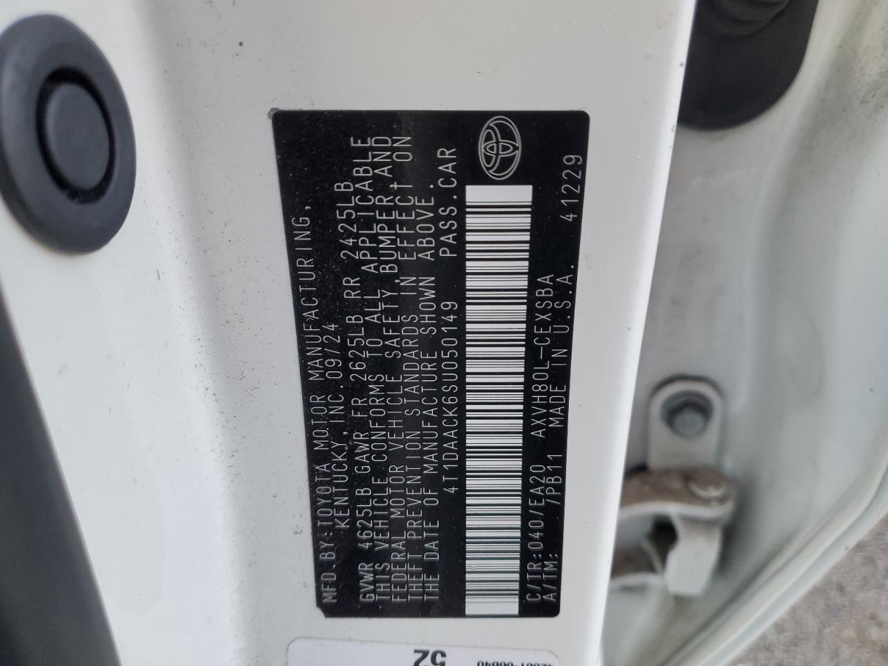 2025 Toyota Camry Xse VIN: 4T1DAACK6SU050149 Lot: 82455245