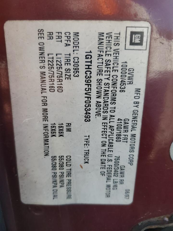 1997 GMC Sierra C3500 VIN: 1GTHC39F5VF053493 Lot: 87390215