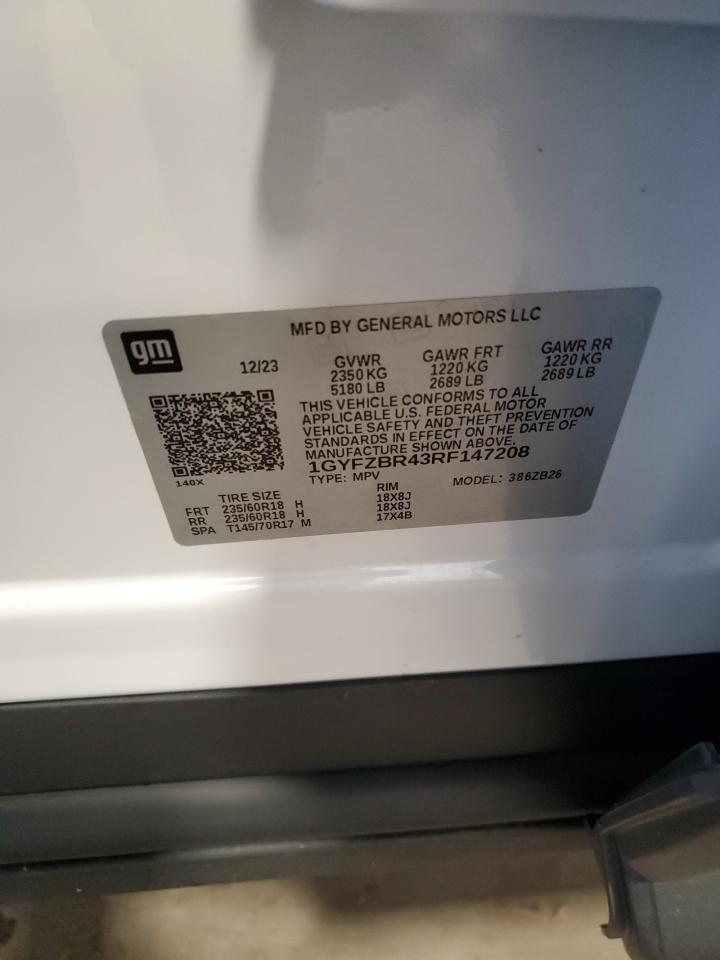 2024 Cadillac Xt4 Luxury VIN: 1GYFZBR43RF147208 Lot: 89814265