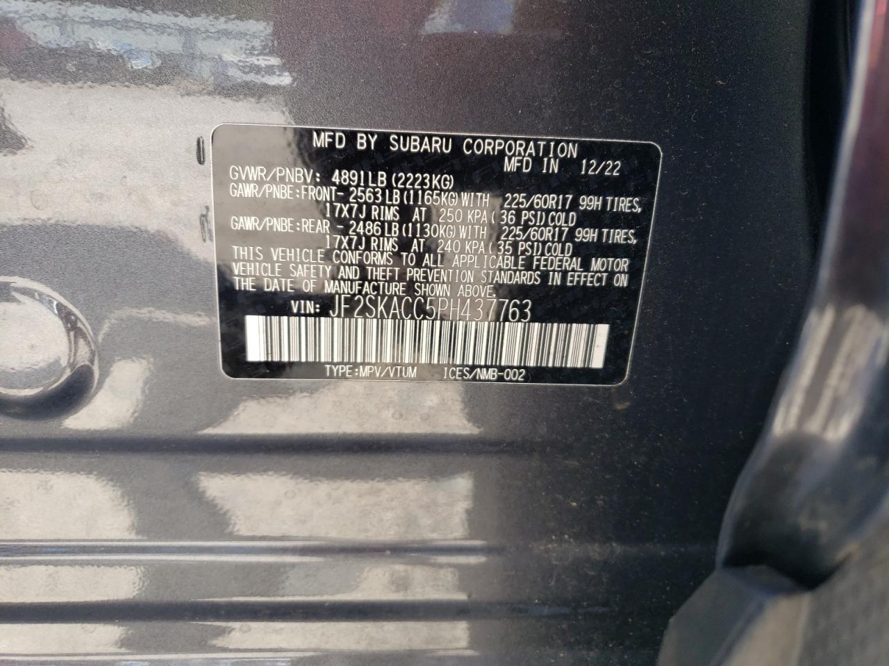 2023 Subaru Forester VIN: JF2SKACC5PH437763 Lot: 87065965