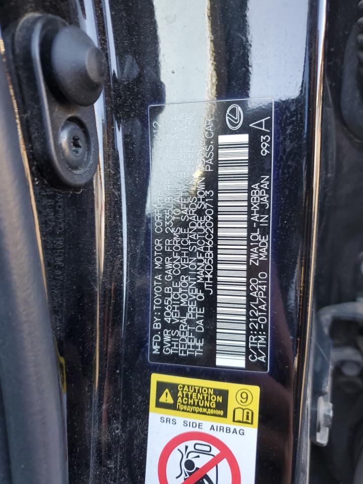 2012 Lexus Ct 200 VIN: JTHKD5BH6C2090713 Lot: 90666535