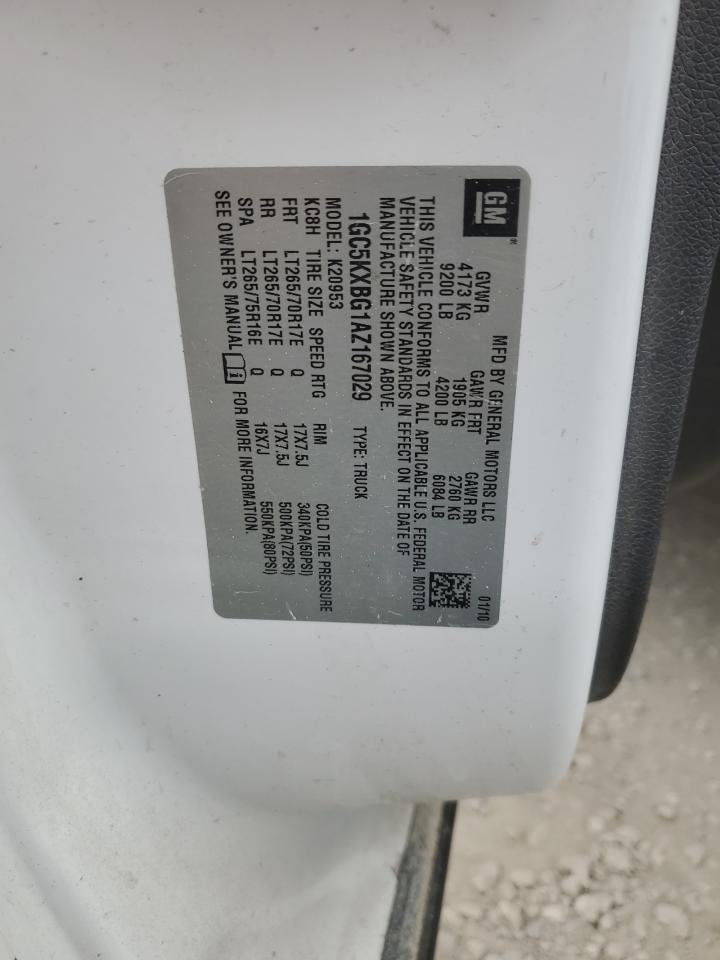 2010 Chevrolet Silverado K2500 Heavy Duty Lt VIN: 1GC5KXBG1AZ167029 Lot: 82366385