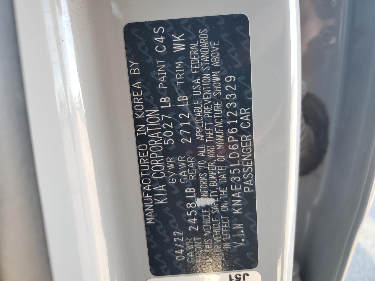 2023 Kia Stinger Gt Line VIN: KNAE35LD6P6123329 Lot: 87118705