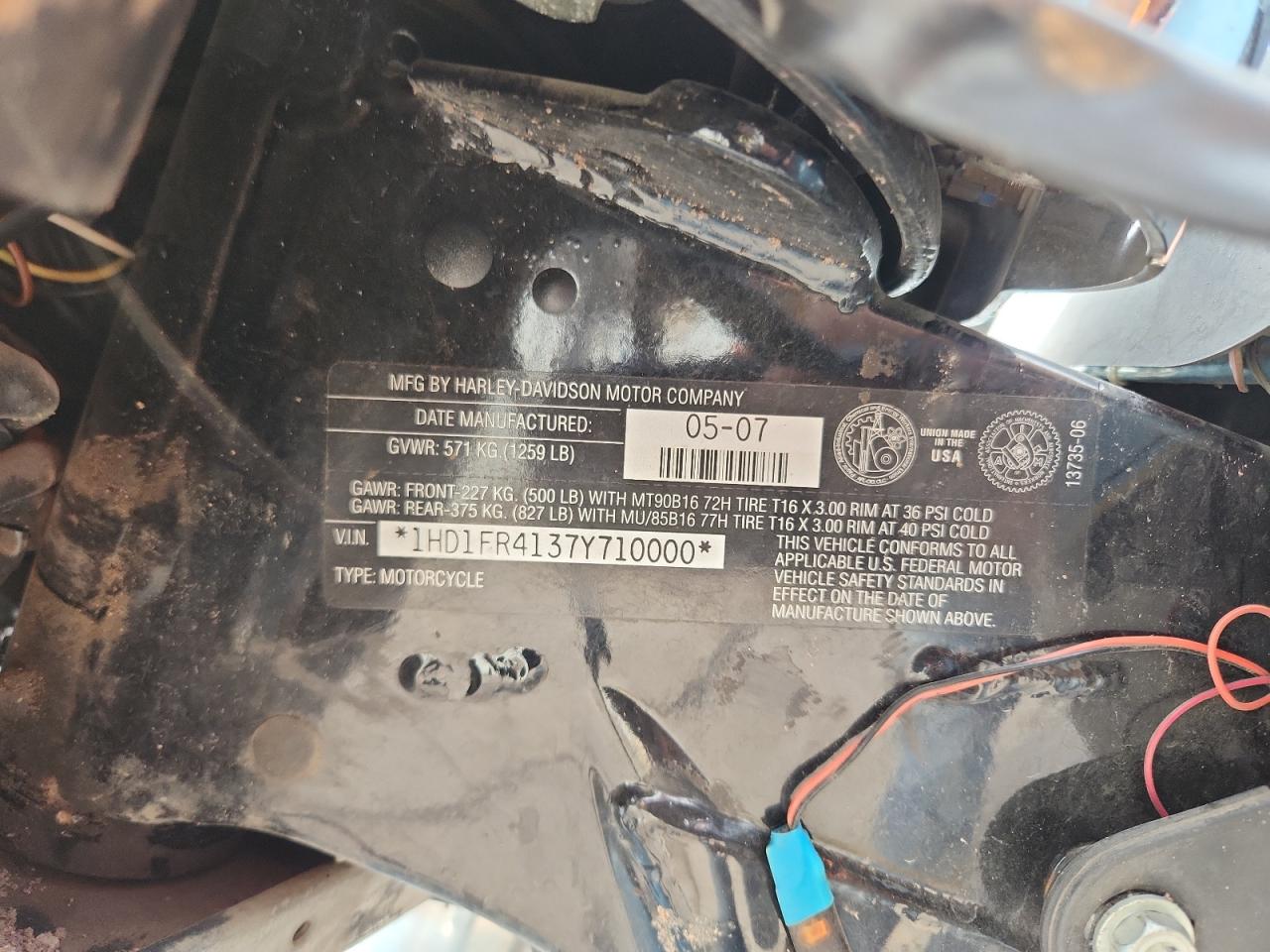 2007 Harley-Davidson Flhrci VIN: 1HD1FR4137Y710000 Lot: 85828335