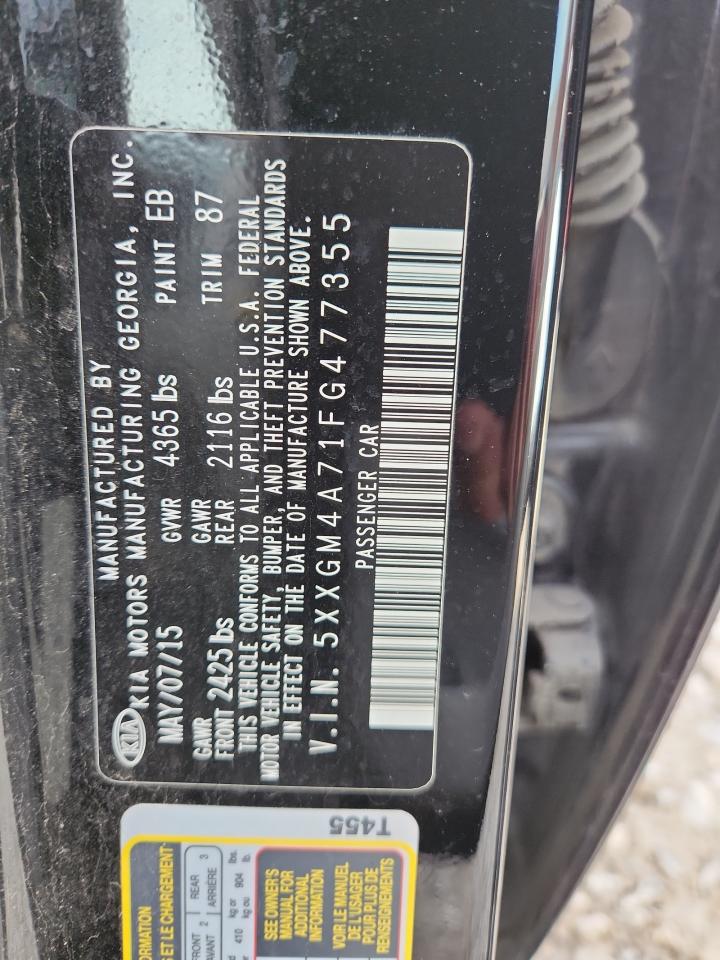 2015 Kia Optima Lx VIN: 5XXGM4A71FG477355 Lot: 82500385
