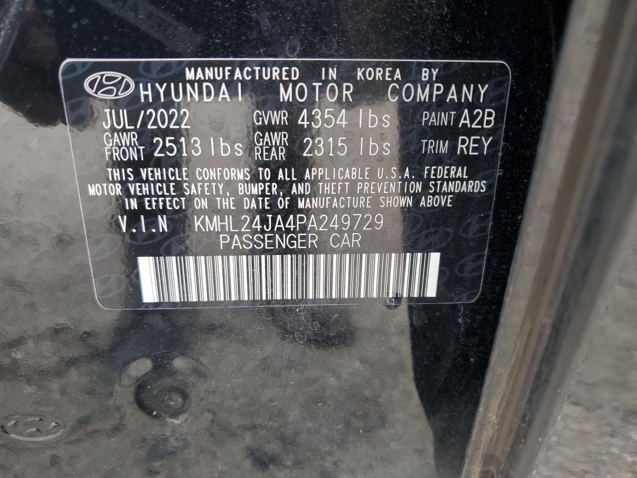 2023 Hyundai Sonata Se VIN: KMHL24JA4PA249729 Lot: 85298335